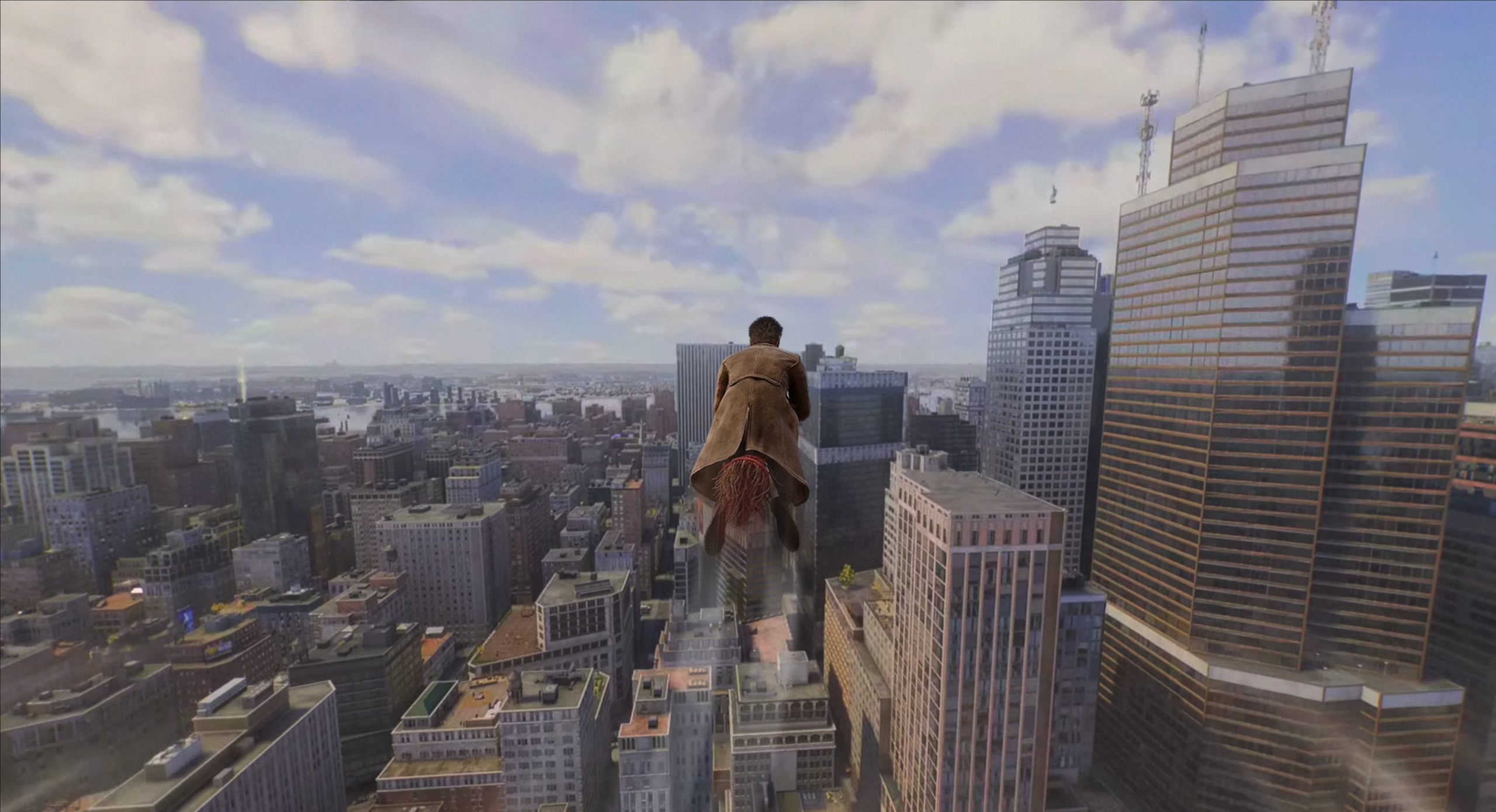 Underlight Sorcerer over the city on his broom
